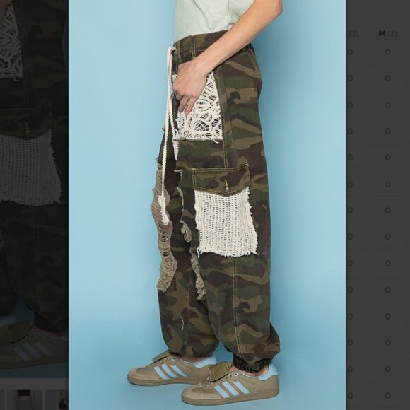 POL Camouflage Joggers with Lace Accents - Picture 3 of 4